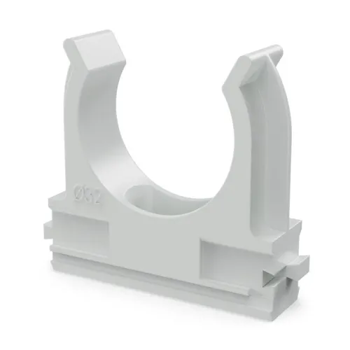 Держатель для труб (клипса) d32мм АБС-пластик в п/э (уп.25шт) Промрукав PR13.02632