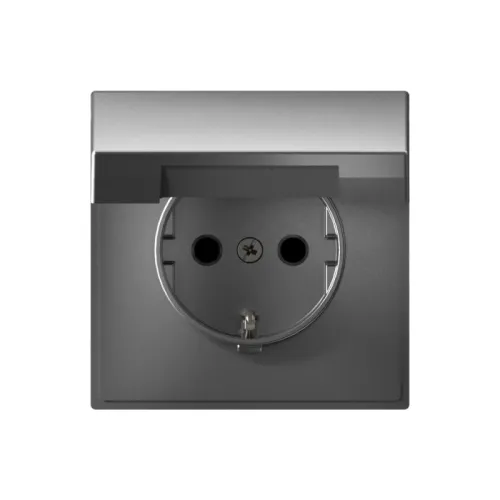 Розетка ArtGallery 16А IP20 с заземл. со шторками с крышкой быстрозажим. клем. механизм сталь SE GAL000946S