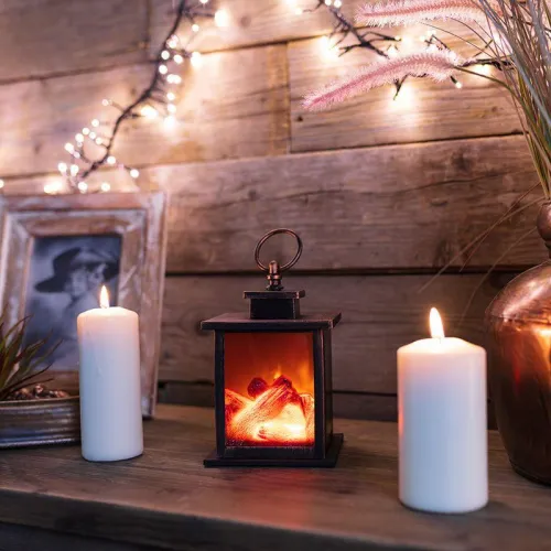 Камин светодиодный "Кантри" 12х12х18.5см эффект живого огня элементы питания 3хAAA (не в компл.) Neon-Night 511-031 фото 3