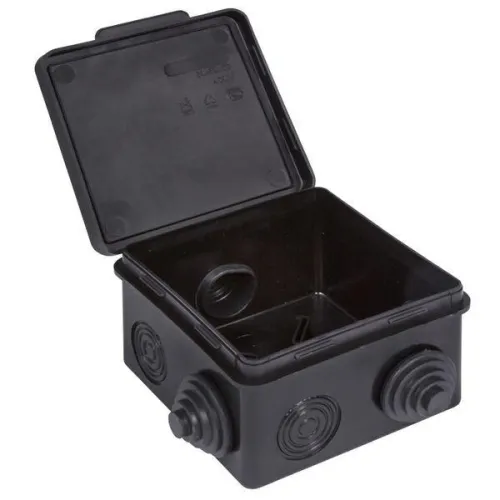 Коробка распаячная КМР-030-031 с крышкой 80х80х50 7 мембранных вводов IP54 черн. EKF plc-kmr-030-031-2b фото 3