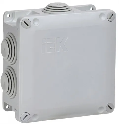 Коробка распаячная ОП 110х110х50 IP65 КМ 6 гермовводов RAL7035 IEK UKO10-110-110-050-K41-65