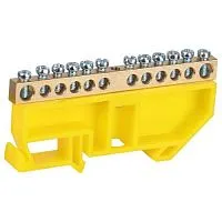 Шина PE земля на DIN-изоляторе ШНИ-6х9-12-Д NO-224-91 желт. Эра Б0062837