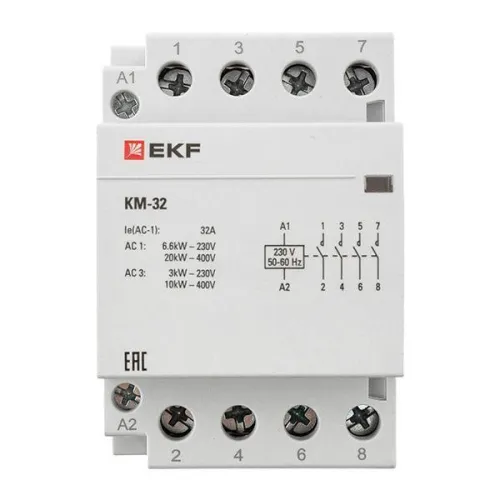 Контактор модульный КМ 32А 4NО (3 мод.) EKF km-3-32-40 фото 9