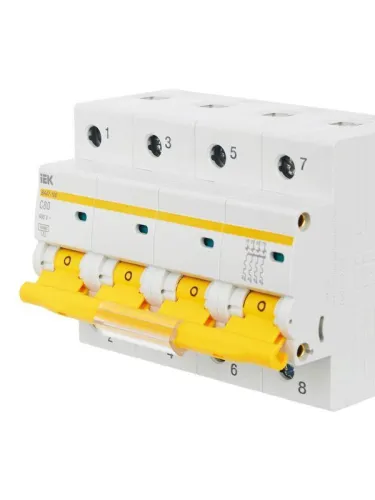 Выключатель автоматический модульный 4п C 80А 10кА ВА47-100 KARAT IEK MVA40-4-080-C фото 4