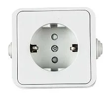 Розетка 1-м AQUA 3113 защ. шторки с заземл. п/герм. бел. ASD / IN HOME 4690612003450