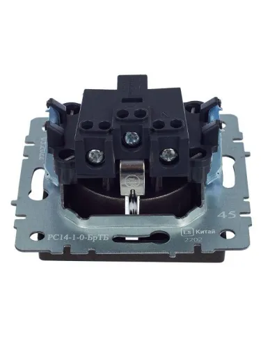 Розетка 1-м СП BRITE РС14-1-0-БрТБ 16А с заземл. защ. шторки механизм бронза IEK BR-R14-16-K45 фото 6