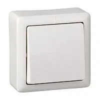 Выключатель 1-кл. ОП Хит 6А IP20 250В с изолир. пластиной бел. SE VA16-131I-B