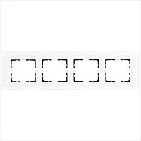 Рамка 4-м G-Glass закругленная стекло матов. бел. Jasmart G1004GW-RM