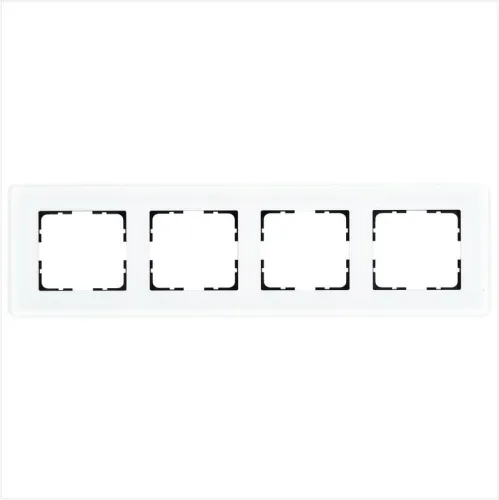 Рамка 4-м G-Glass закругленная стекло матов. бел. Jasmart G1004GW-RM