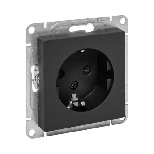 Розетка СП Эпика 16А с заземл. защ. шторки механизм черн. EKF UP1-SOB-111