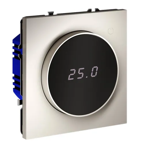 Терморегулятор электронный S70 с индикацией и датчиком для теплого пола механизм кашемир Voltum VLS070103 фото 4