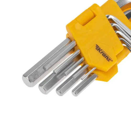 Набор ключей имбусовых HEX 1.5-10мм CrV 9шт Kranz KR-12-5215 фото 6