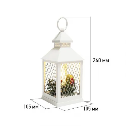 Фонарь декоративный 10.5х10.5х24см тепл. бел. со свечкой корпус бел. Neon-Night 513-042 фото 17