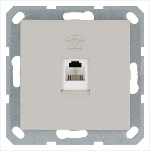 Розетка телефонная 1-м RJ11 механизм тауп JasmartG6101T