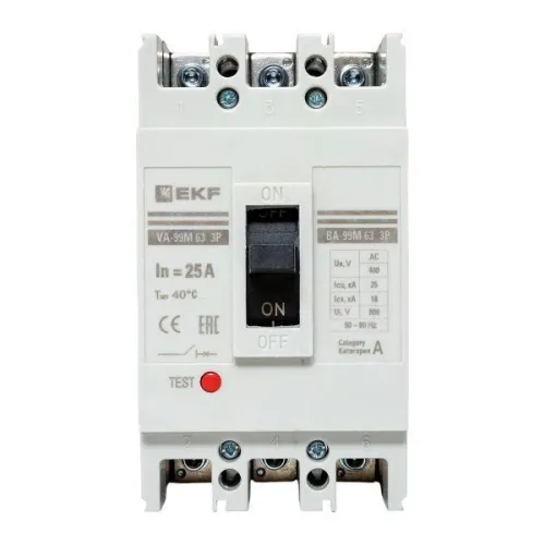 Выключатель автоматический 3п 63/25А 25кА ВА-99М PROxima EKF mccb99-63-25m фото 6