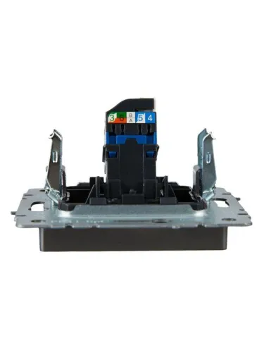 Розетка компьютерная СП RJ45 кат.6 BRITE РК11-БрС механизм сталь IEK BR-K10-2-K46 фото 4