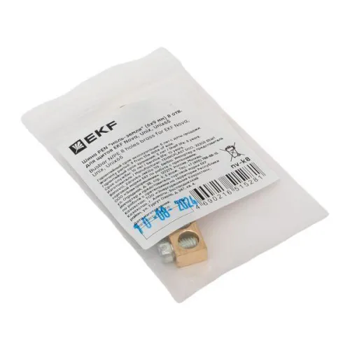 Шина PEN "ноль-земля" (6х9мм) 8 отв. для щитов Nova Unix Unix65 EKF nv-k8 фото 2