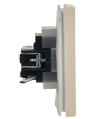 Розетка СП FORTE&PIANO16А IP44 FP419 с заземл. защ. шторки с крышкой безвинт. крепл. ваниль IEK FP-R16-16-1-44-K10 фото 4