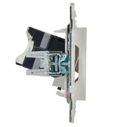 Розетка двойная TV+RJ45 кат.5E SKANDY SK-A14W арктич. бел. IEK SK-AK20-1-K01 фото 4