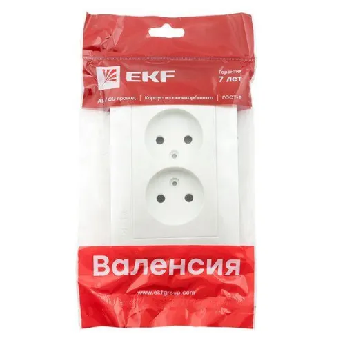 Панель лицевая Валенсия для 2-м розетки 10А без заземл. защ. шторки жемчуж. PROxima EKF ESR10-L-102-50 фото 5