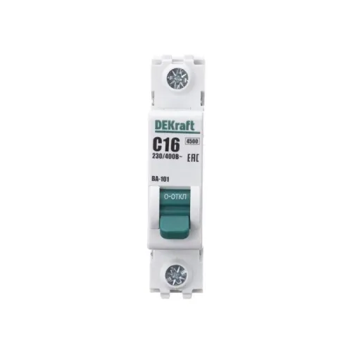 Выключатель автоматический модульный 1п C 16А 4.5кА ВА-101 DEKraft 11054DEK фото 3