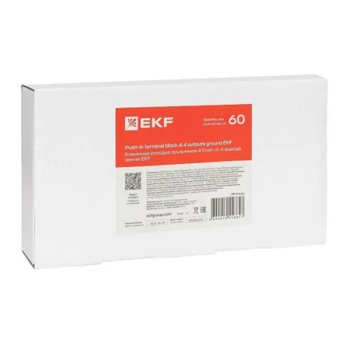 Колодка клеммная пружинная 4 Push-in 4 вывода земля EKF PIT-4-4-pe фото 2