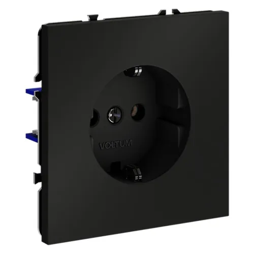 Розетка 1-м СП S70 16А с заземл. механизм черн. матов. Voltum VLS040108 фото 7