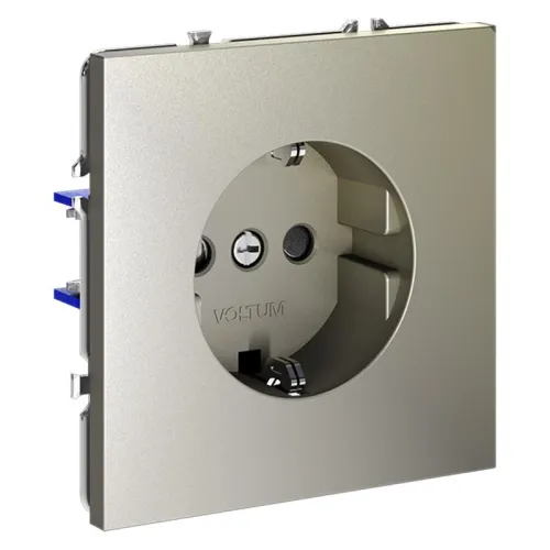 Розетка 1-м СП S70 16А с заземл. защ. шторки механизм шелк Voltum VLS040204 фото 2