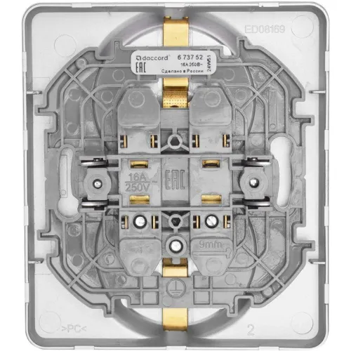 Розетка Inspiria 16А 250В 2х2P+E немецк. стандарт алюм. IEK 673752 фото 4