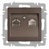 Розетка компьютерная 1-м СП Accent 6-303-08 RJ45 IP20 бронза Intro Б0063639