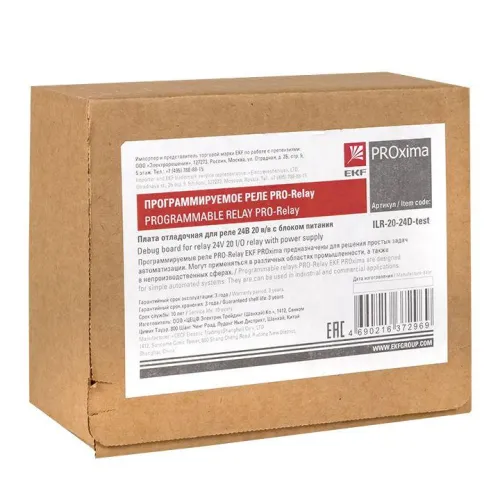 Плата отладочная для реле 24В 20 20 в/в с блоком питания PROxima EKF ILR-20-24D-test фото 5