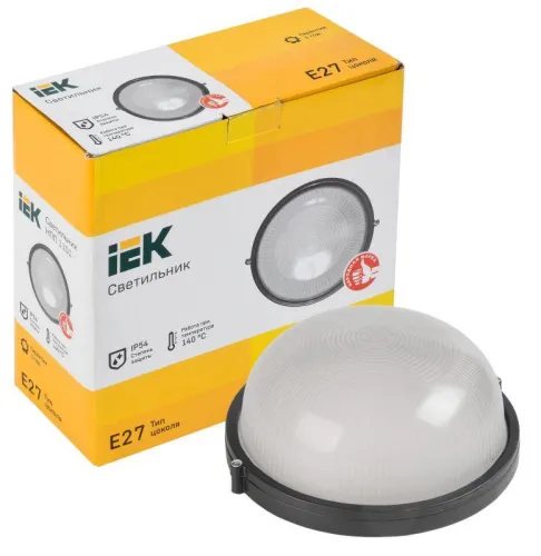 Светильник НПП 1101 100Вт E27 IP54 черн. круг IEK LNPP0-1101-1-100-K02 фото 2