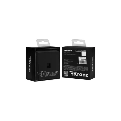 Розетка компьютерная СП STRONG MIELE RJ45 кат.6 антрацит Kranz KR-78-0724-5 фото 4