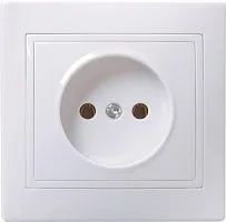 Розетка 1-м СП Кварта 10А IP20 без заземл. без защ. шторок бел. GENERICA ERK13-K01-10-DM