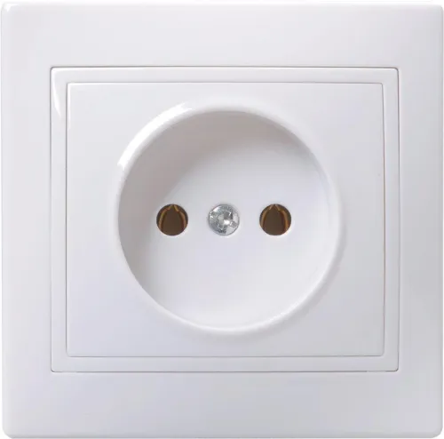 Розетка 1-м СП Кварта 10А IP20 без заземл. без защ. шторок бел. GENERICA ERK13-K01-10-DM
