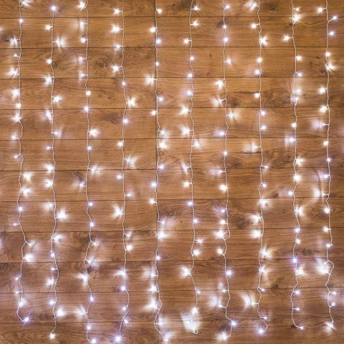 Гирлянда светодиодная "Светодиодный Дождь" 3х2м LED бел. свечение с динамикой провод прозр. 230В Neon-Night 235-095