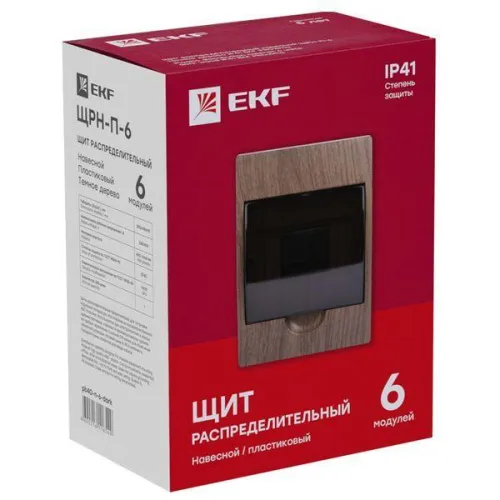 Щит ЩРН-П-6 IP41 темное дерево PROxima EKF pb40-n-6-dark фото 3
