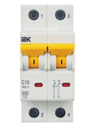 Выключатель автоматический модульный 2п C 10А 6кА ВА47-60M KARAT IEK MVA31-2-010-C фото 10