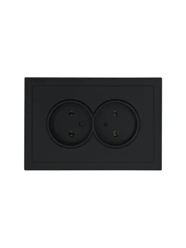 Розетка 2-мест. с/з СП ZIMA IP20 16А ПБТ безвинт. зажим черн. бархат LEZARD 704-4200-127BQC