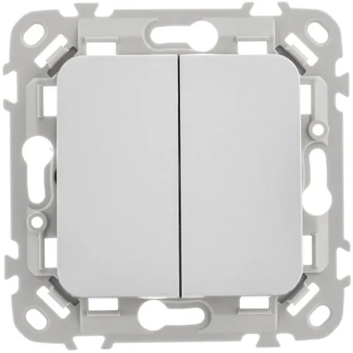 Выключатель 2-кл. СП FLITE ВС12-1-0-ФлА 10А механизм алюм. IEK FI-V20-0-10-1-K47 фото 2