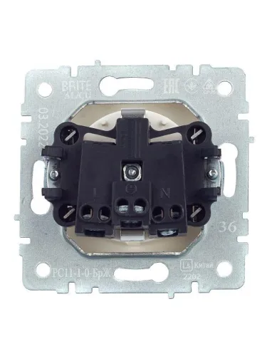 Розетка 1-м СП BRITE РС11-1-0-БрЖ 16А с заземл. без защ. шторки механизм жемчуж. IEK BR-R11-16-K36 фото 7