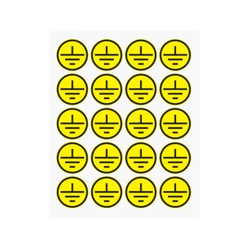 Наклейка знак электробезопасности "Заземление" d20мм (20шт на листе) Rexant 56-0010 фото 2