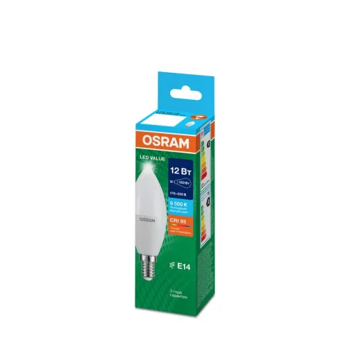 Лампа светодиодная LED G4 Value LVCLB100 12W/965 CRI95 12Вт 6500К 1200лм свеча матов. E14 170-250В OSRAM 4099854308727 фото 6