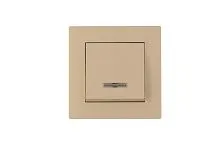 Выключатель 1-клав. с подсветкой Karea RIZZ крем Makel 88010021