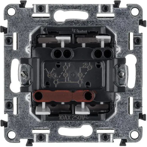 Выключатель 2-кл. СП Valena Life 10А IP20 250В 10AX с подсветкой с лицев. панелью механизм бел. Leg 752428 фото 3