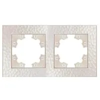 Рамка 2-м Афина фактурная универс. жемчуж. Universal A10044-Obr