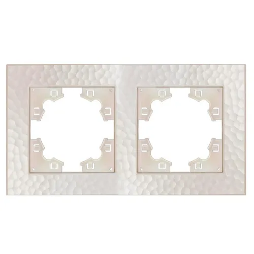 Рамка 2-м Афина фактурная универс. жемчуж. Universal A10044-Obr