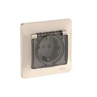 Розетка Glossa 16А IP44 с заземл. защ. шторки с крышкой быстрозажим. клем. в сборе беж. SE GSL000248S
