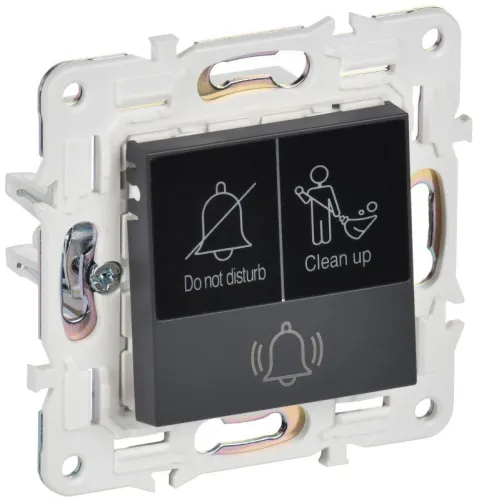 Кнопка звонка SKANDY 10А SK-V17T для отелей с индикацией титан IEK SK-V14-2-10-K48