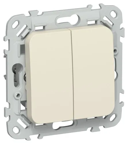 Выключатель проходной 2-кл. СП FLITE ВС62-1-0-ФлСл 10А механизм сливочный IEK FI-V22-0-10-1-K86